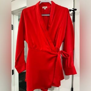 Boutique Red Romper Wrap Size Small Worn Once no stains